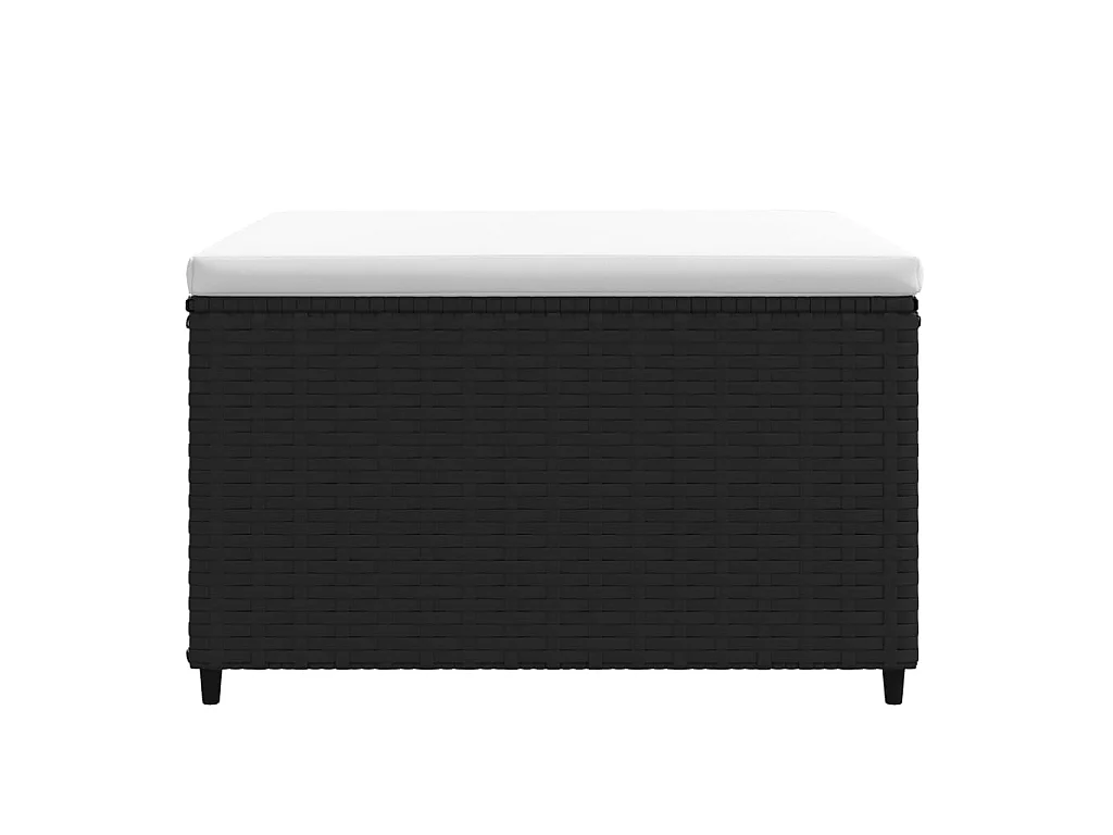 Canapé de jardin avec coussin noir résine tressée LQF69836