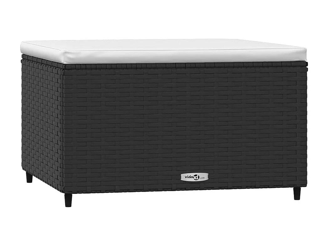 Canapé de jardin avec coussin noir résine tressée LQF69836