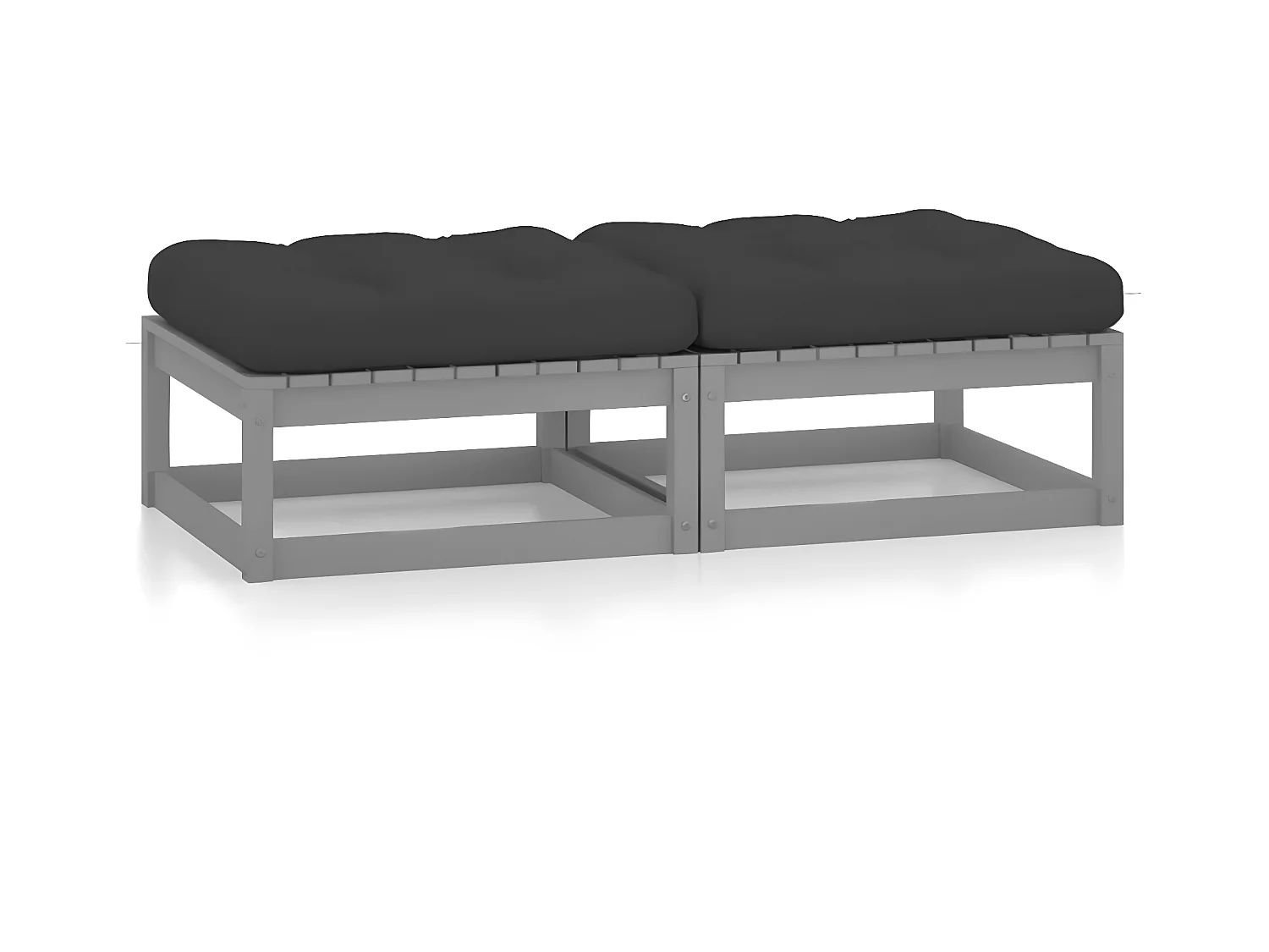 2 pcs Canapés de jardin avec coussins Bois de pin solide LQF73537