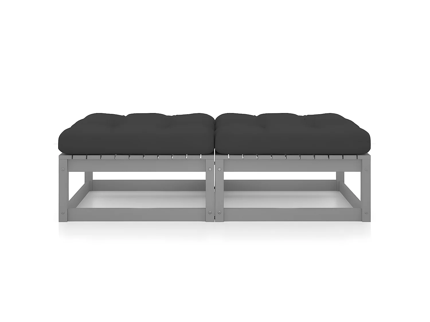 2 pcs Canapés de jardin avec coussins Bois de pin solide LQF73537