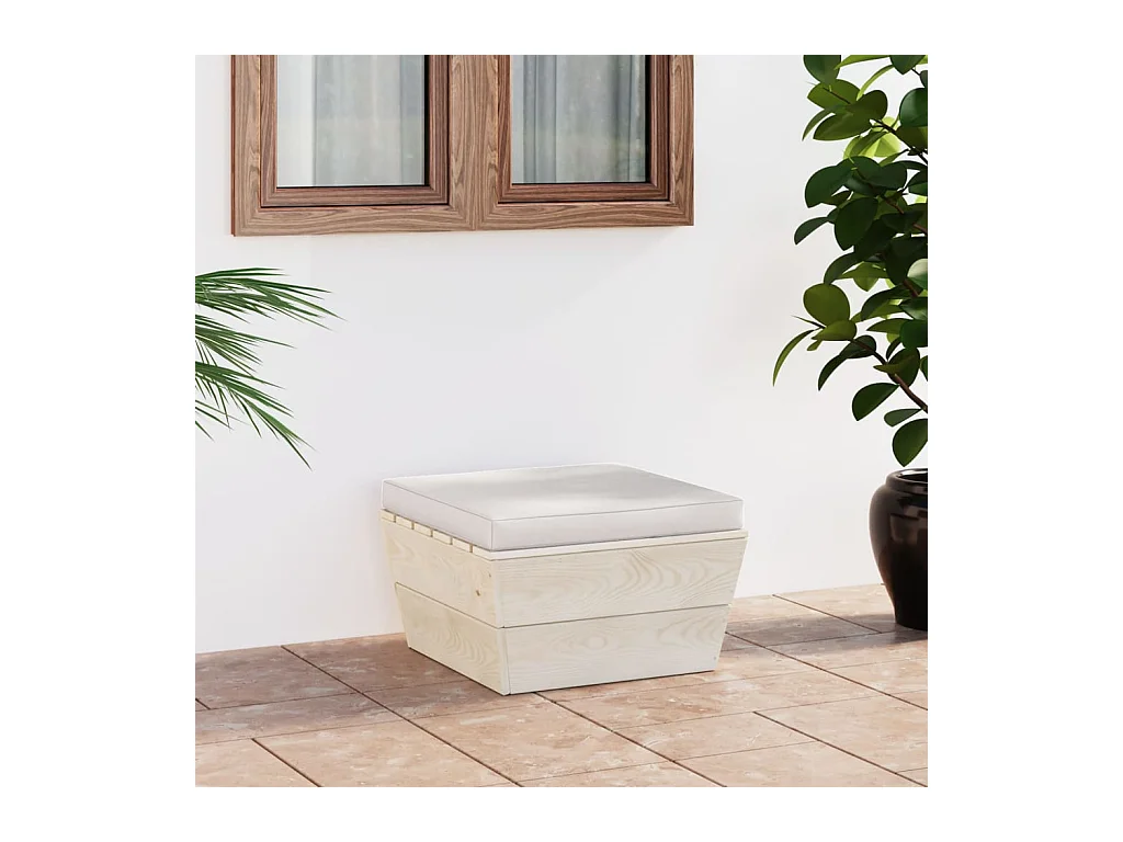 Canapé palette de jardin avec coussin Épicéa imprégné LQF52743