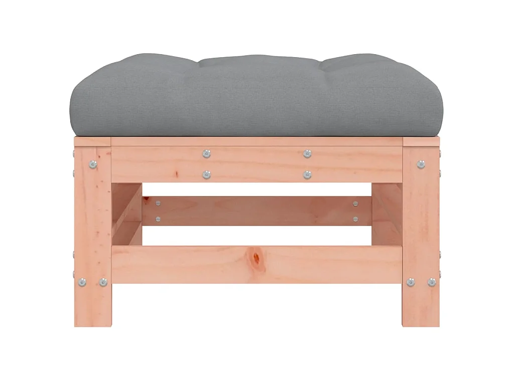 Repose-pied de jardin avec coussin bois massif douglas LQF87363