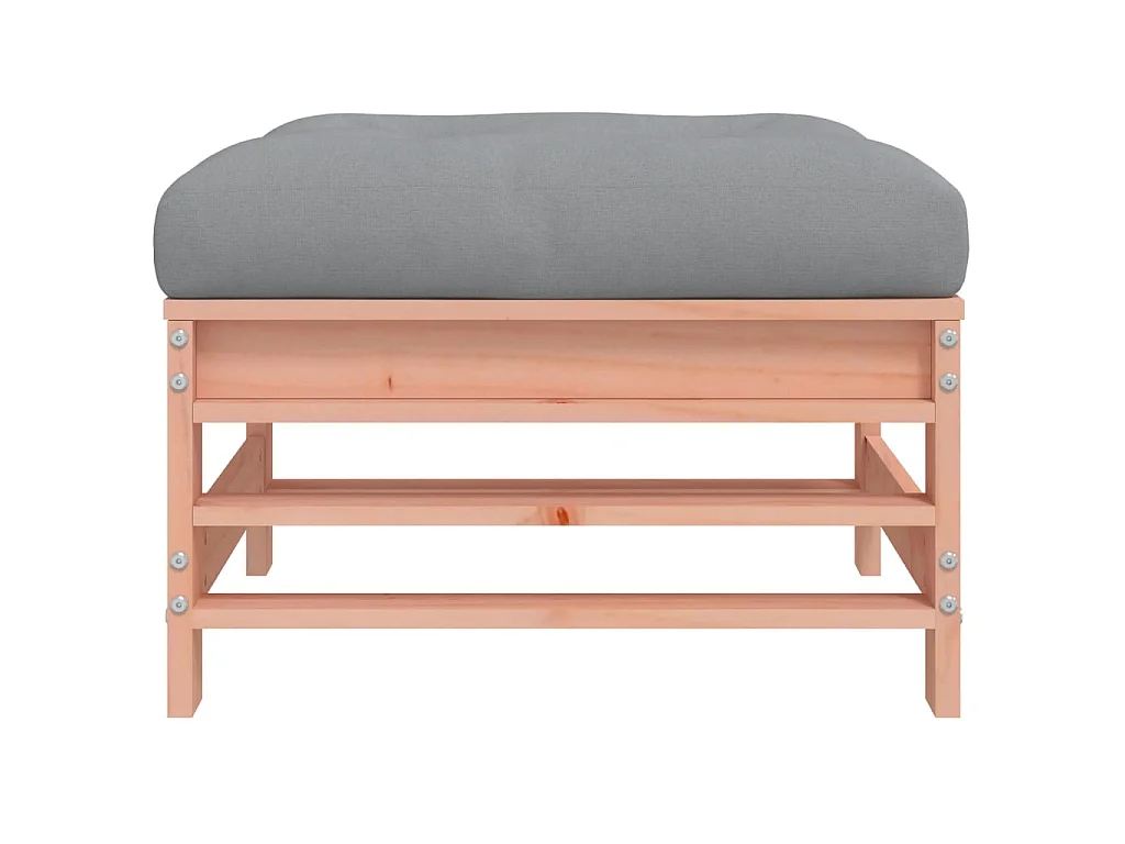 Repose-pied de jardin avec coussin bois massif douglas LQF87363