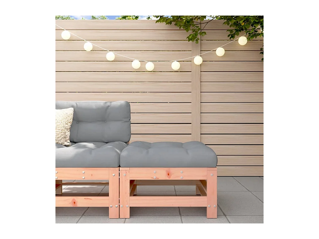 Repose-pied de jardin avec coussin bois massif douglas LQF87363
