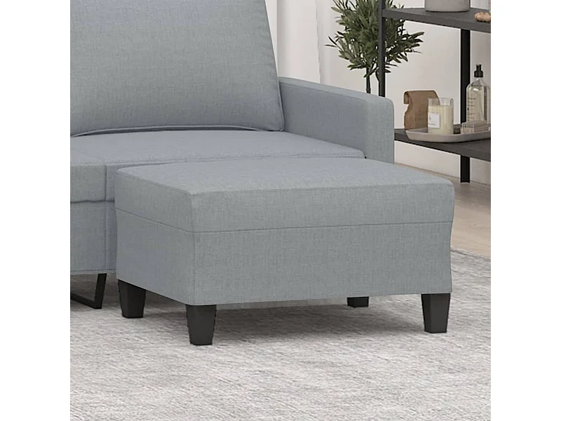 Reposapiés de tela gris claro 70x55x41 cm ES64094