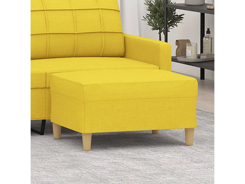 Reposapiés de tela amarillo claro 70x55x41 cm ES32070