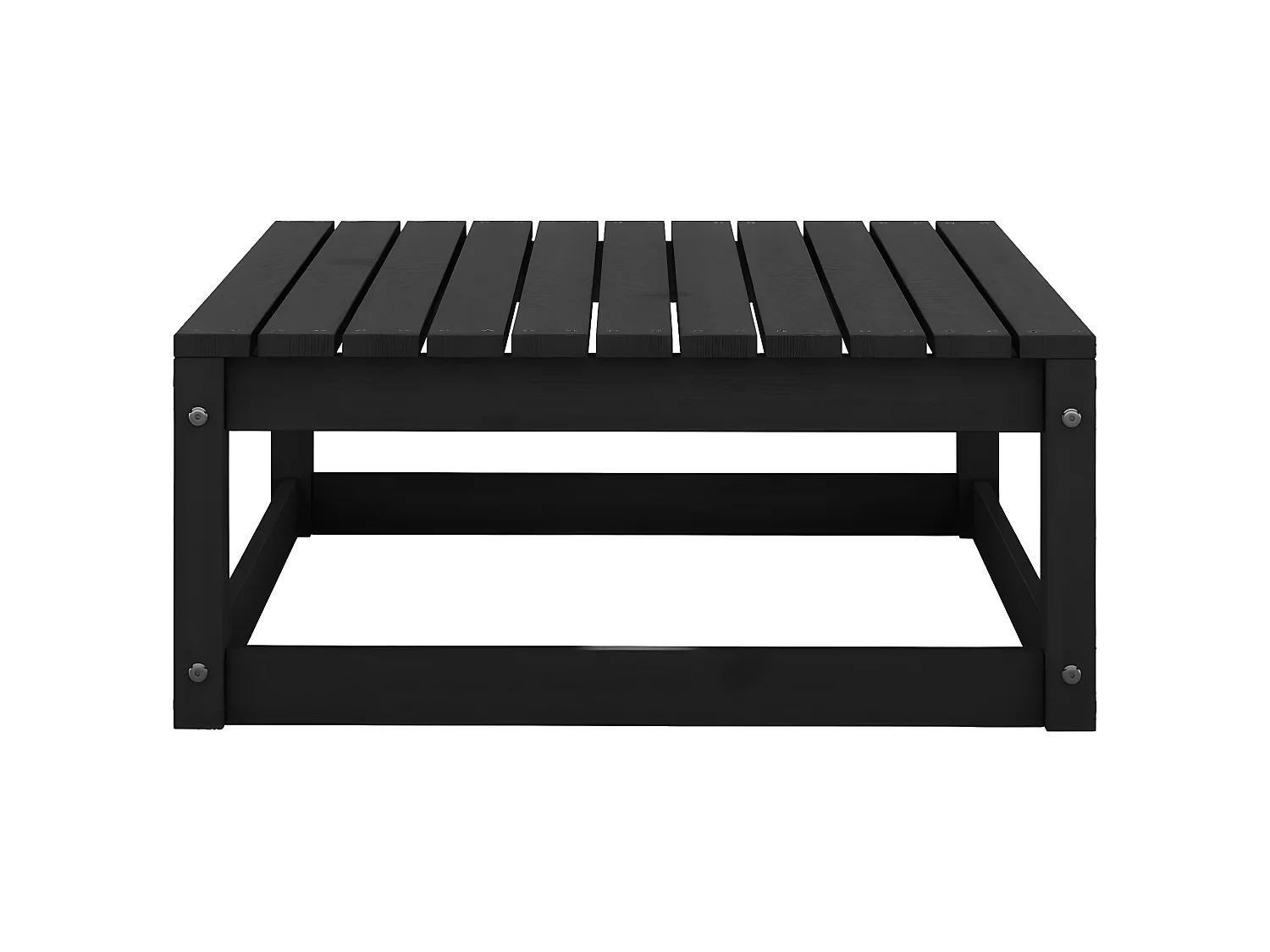 Repose-pied de jardin avec coussin Noir Bois de pin massif LQF52974