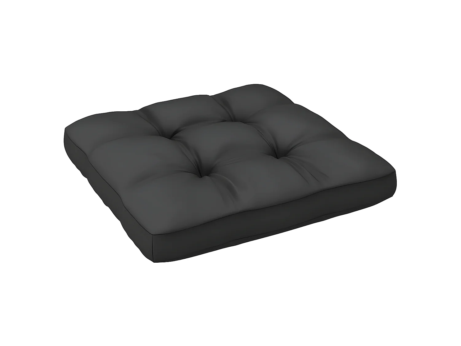 Repose-pied de jardin avec coussin Noir Bois de pin massif LQF52974