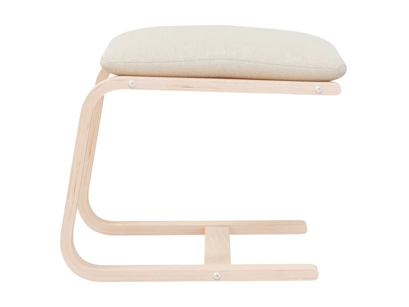 Reposapiés de tela crema 51x41x40 cm ES76943