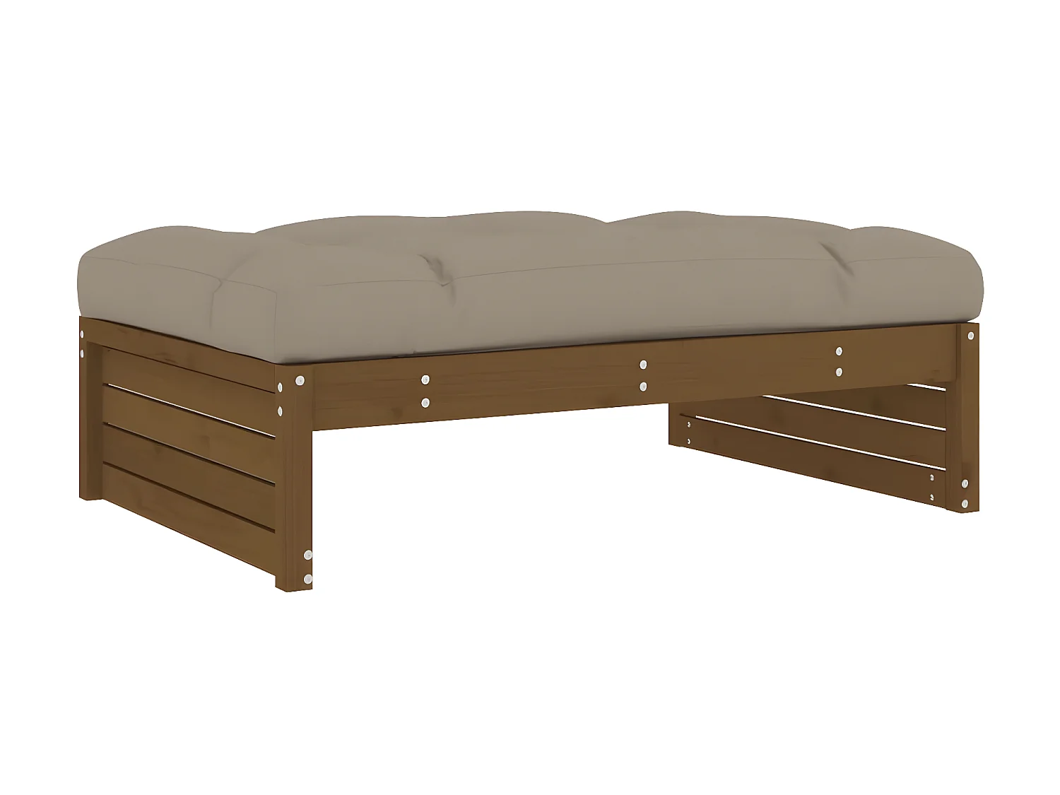 Repose-pied de jardin 120x80 cm marron miel bois de pin massif LQF79377