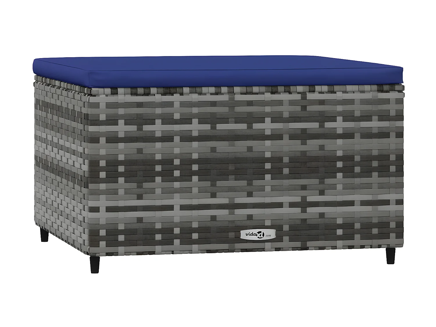 Voetensteun met kussen poly rattan grijs NL240750