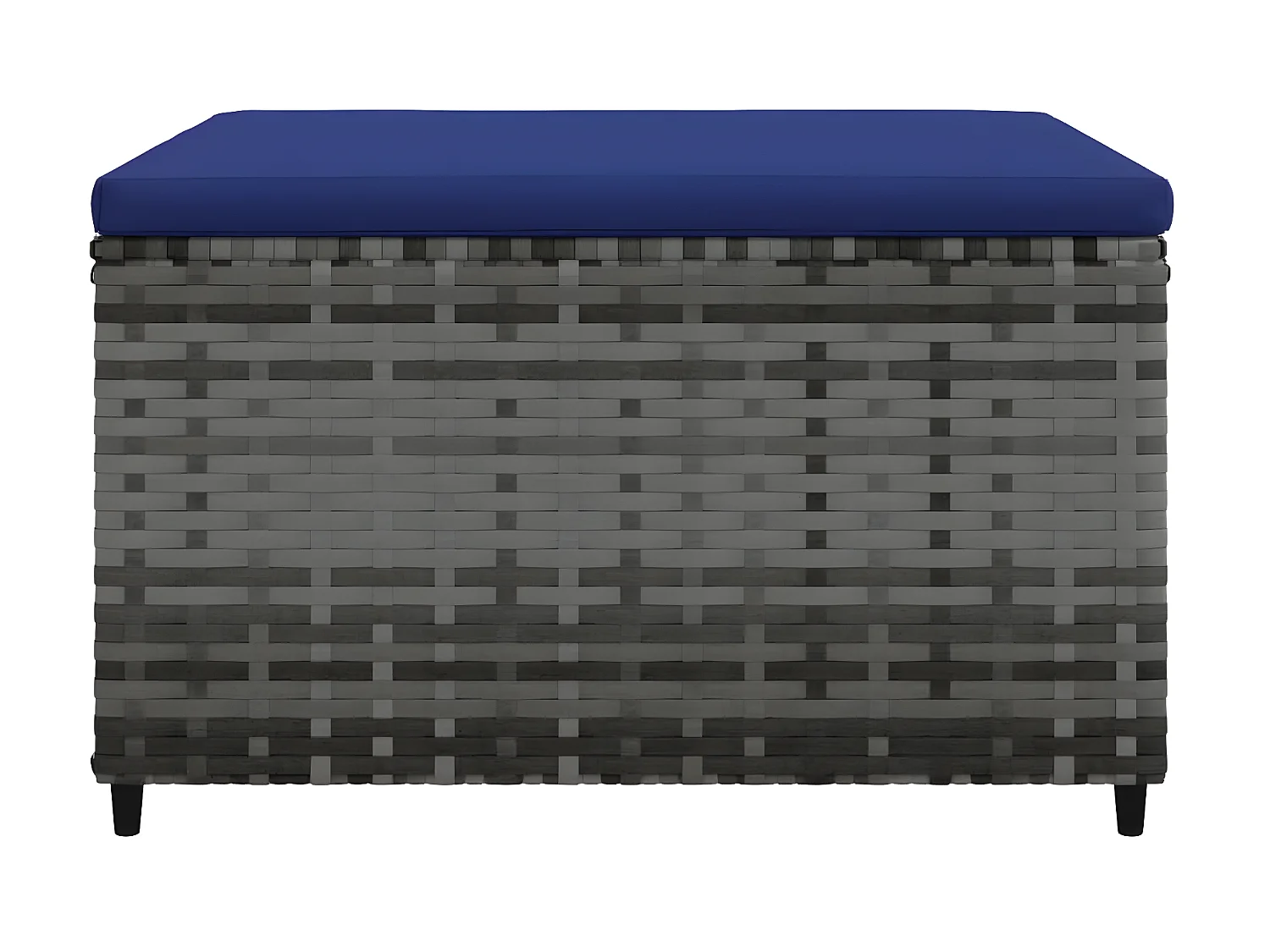 Voetensteun met kussen poly rattan grijs NL240750