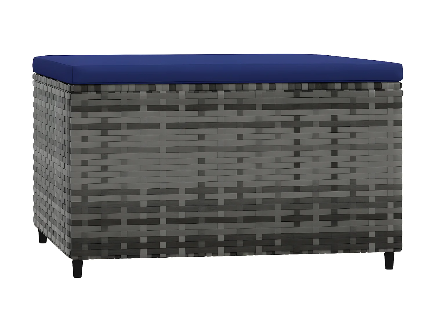 Voetensteun met kussen poly rattan grijs NL240750