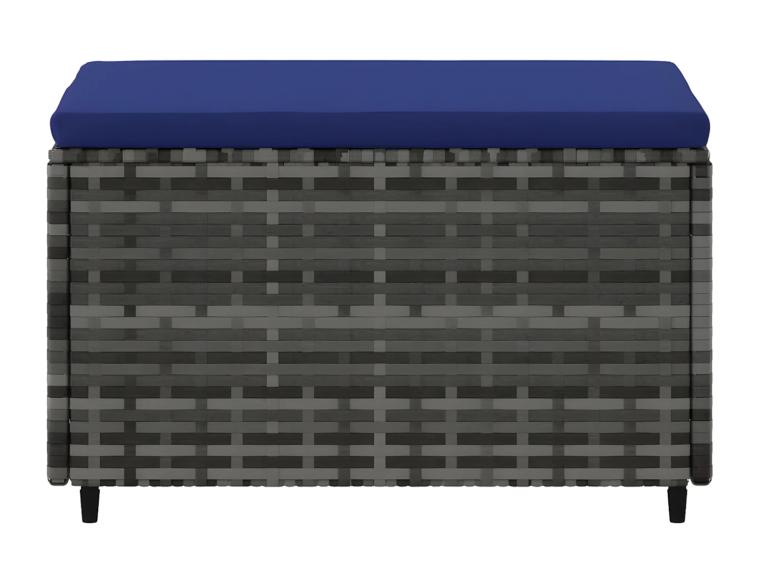 Voetensteun met kussen poly rattan grijs NL240750