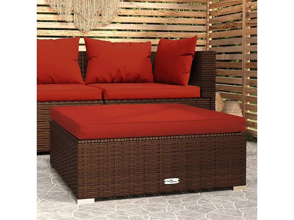 Canapé de jardin et coussin Marron 70x70x30 cm Poly rotin LQF11872