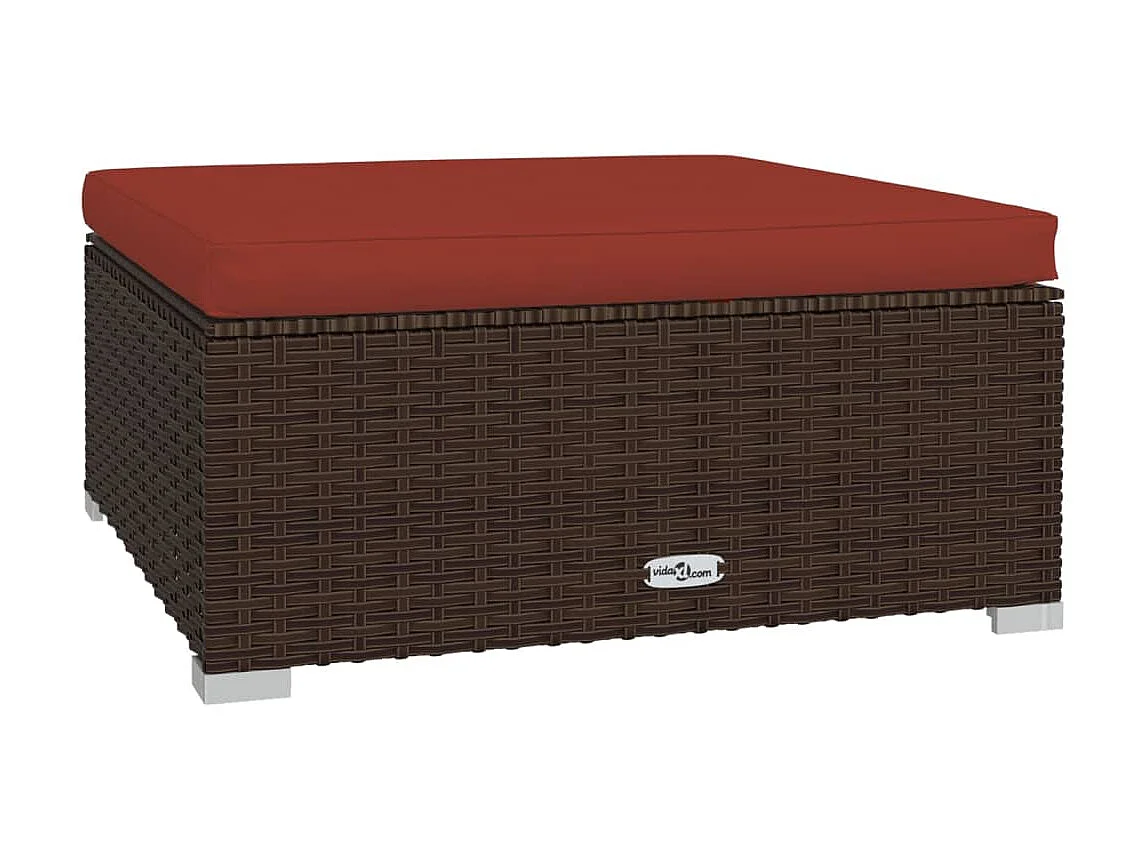 Canapé de jardin et coussin Marron 70x70x30 cm Poly rotin LQF11872