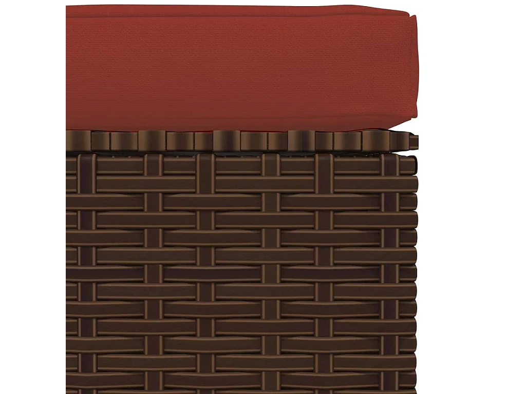 Canapé de jardin et coussin Marron 70x70x30 cm Poly rotin LQF11872
