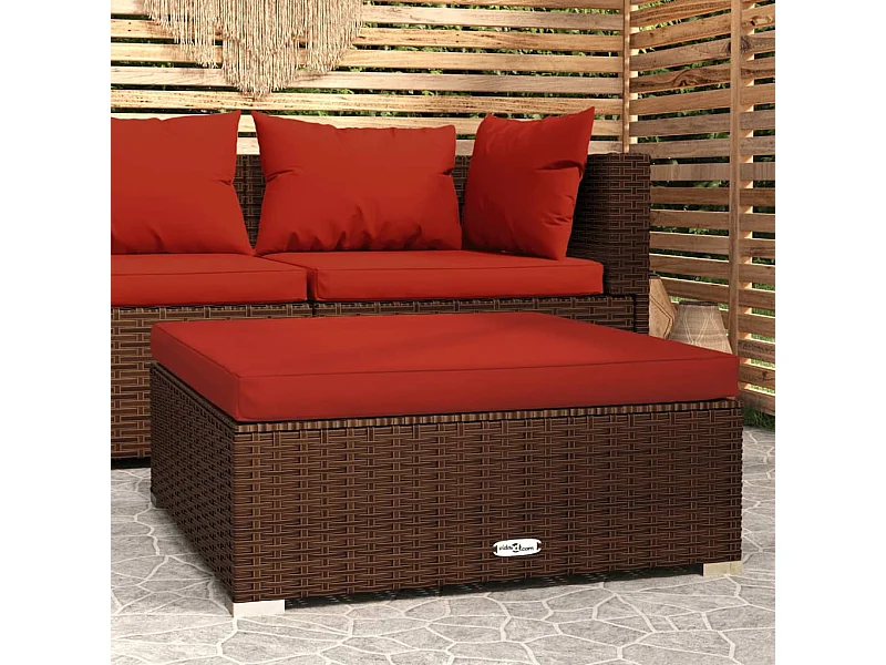 Canapé de jardin et coussin Marron 70x70x30 cm Poly rotin LQF11872