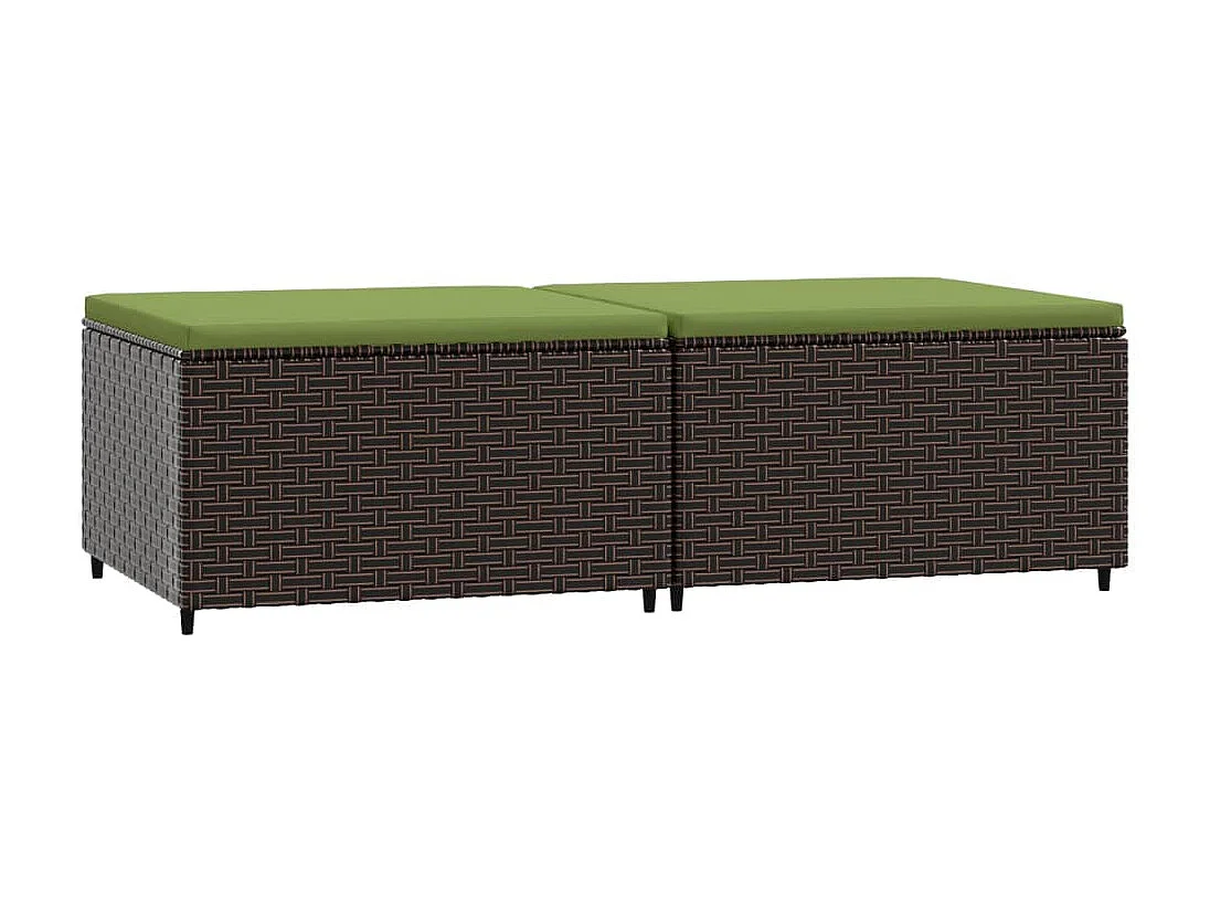 Canapés de jardin et coussins 2 pcs marron résine tressée LQF47721