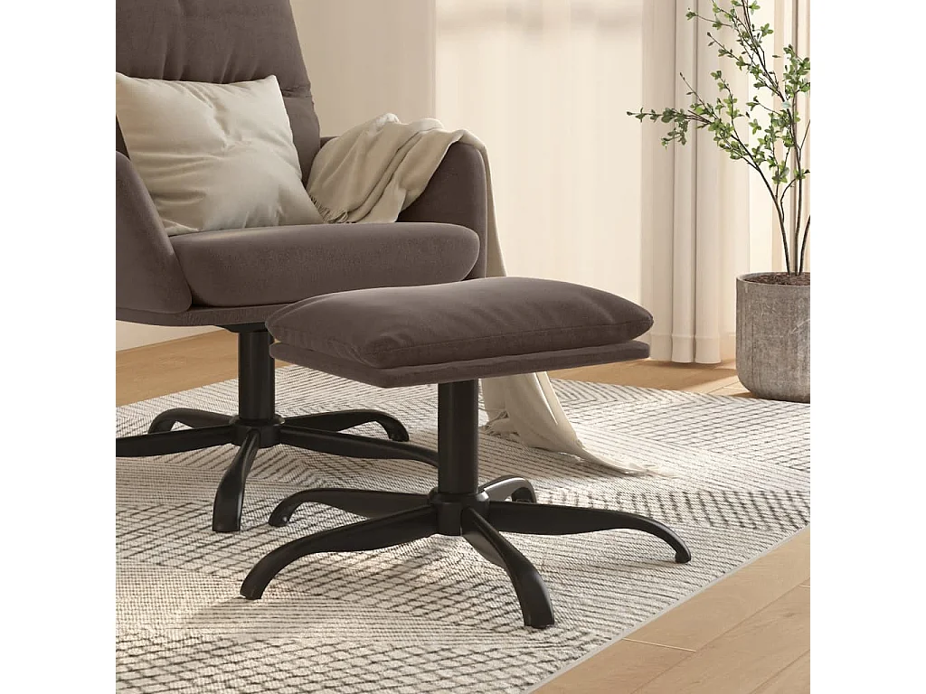 Apoio de pés tecido de microfibra 60x60x36 cm cinza-escuro PT603032