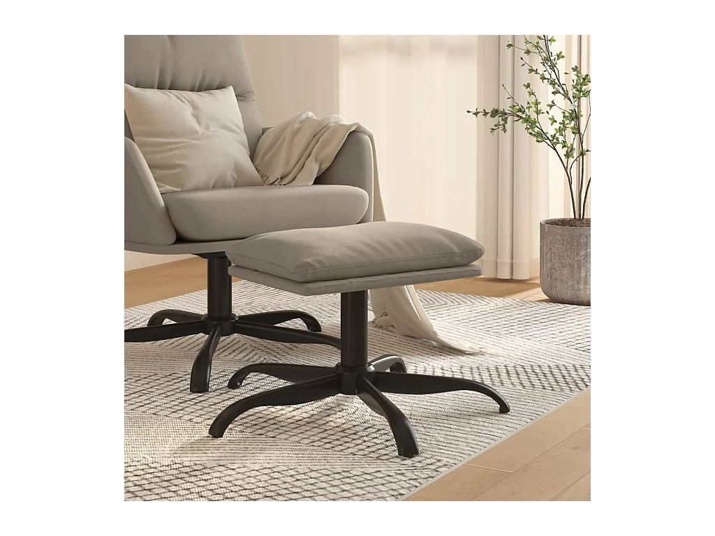Repose-pied Gris clair 60x60x36 cm Velours LQF43634