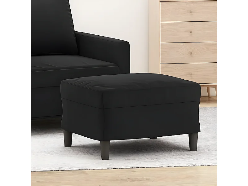 Repose-pied Noir 60x50x41 cm Velours LQF88306