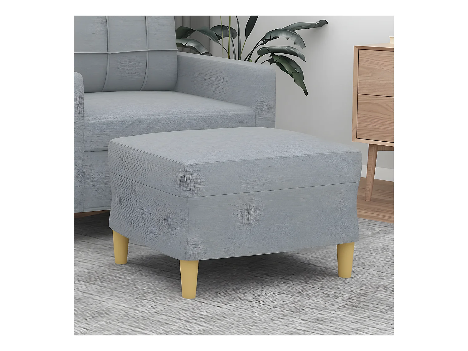 Repose-pied Gris clair 60x50x41 cm Tissu LQF29407