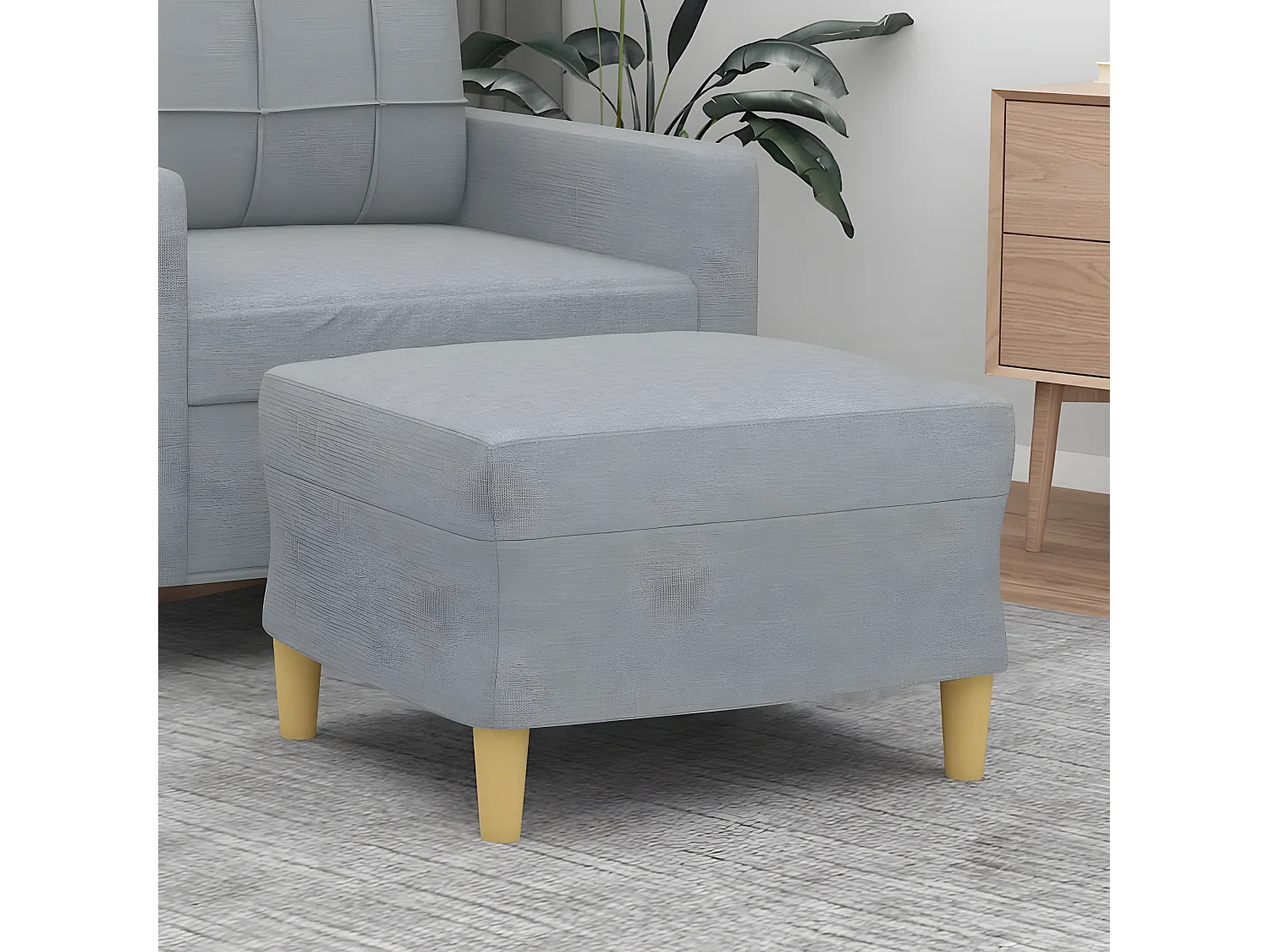 Repose-pied Gris clair 60x50x41 cm Tissu LQF29407