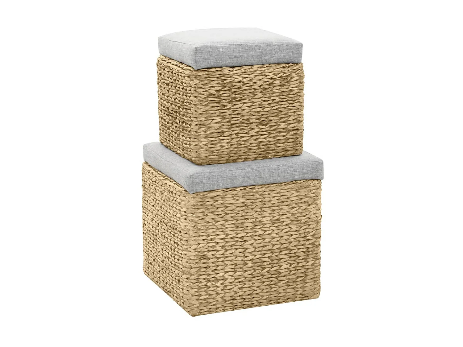 2 pcs Repose-pieds, Tabourets Pouf, Tabourets Bas pour Salon ou Chambre Jacinthe d'eau Gris LQF61002