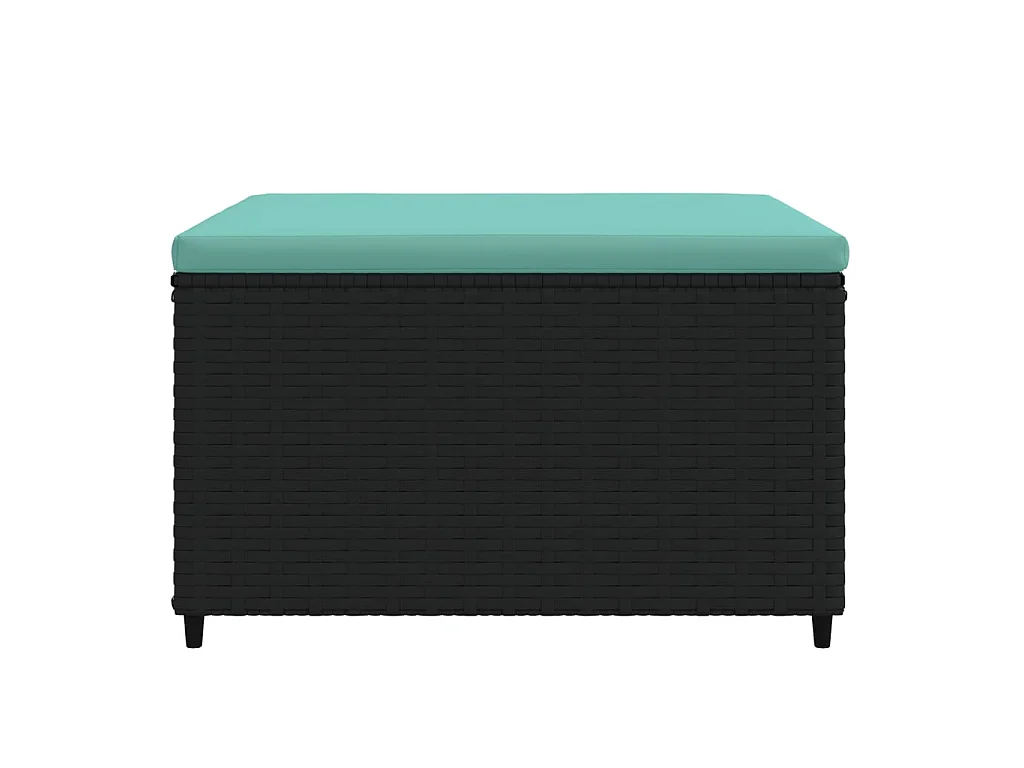 2 pcs Canapés de jardin avec coussins noir résine tressée LQF67053