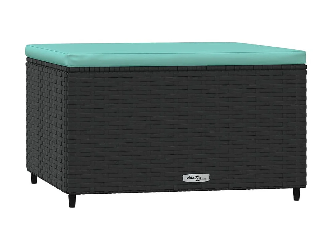 Voetensteunen 2 st met kussens poly rattan zwart NL647534