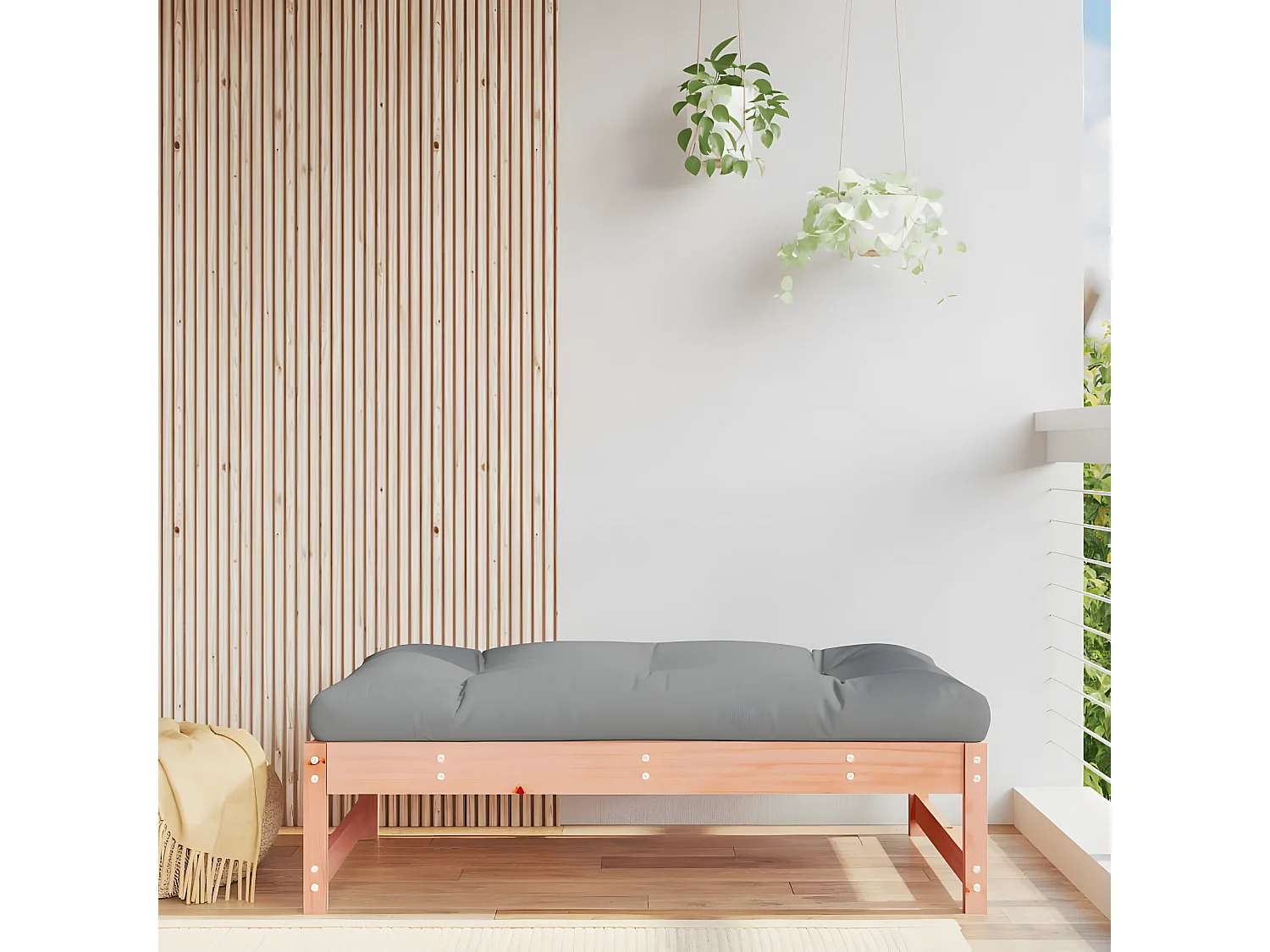 Repose-pied de jardin 120x80 cm massif de douglas LQF31312