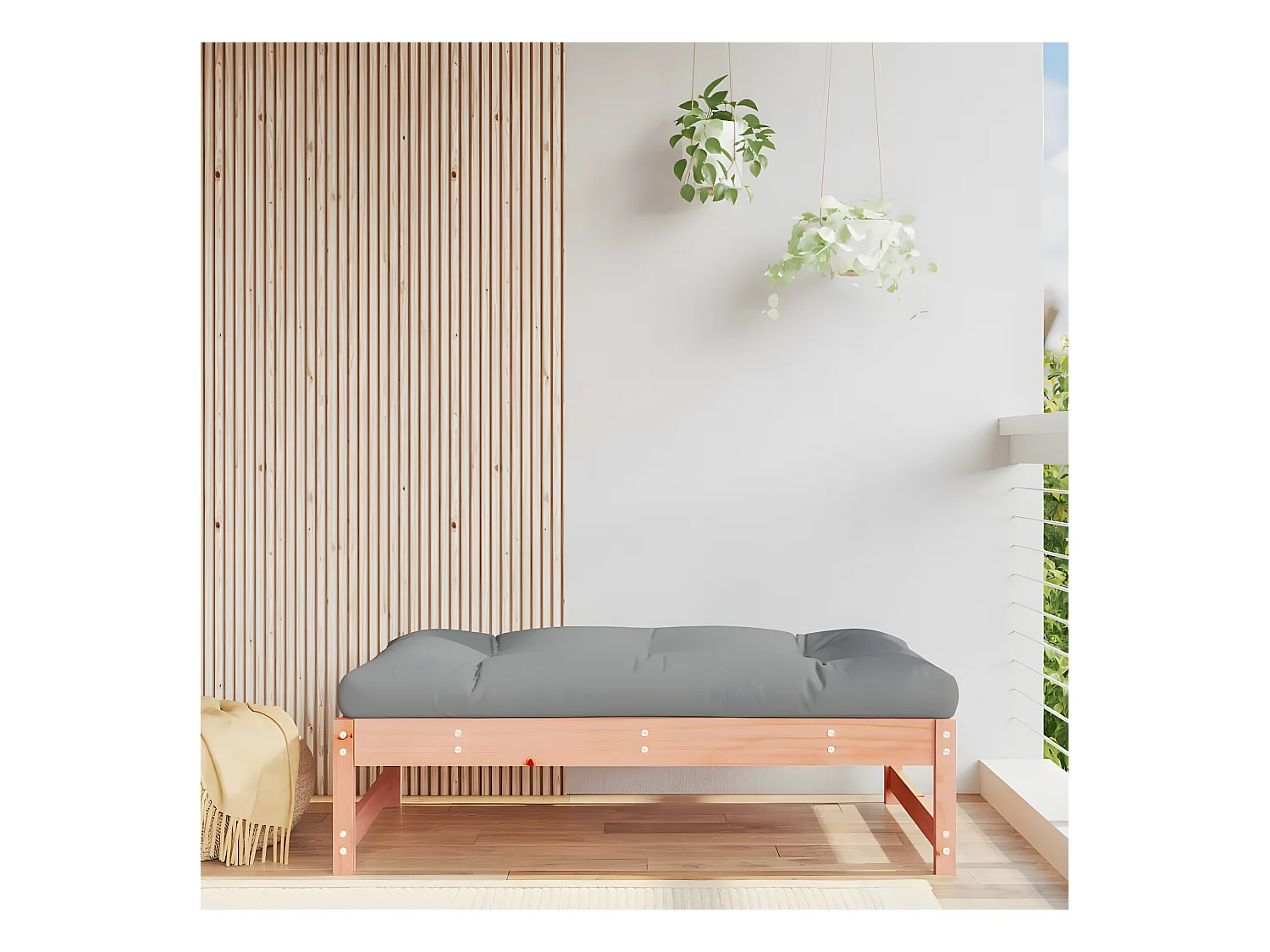 Repose-pied de jardin 120x80 cm massif de douglas LQF31312