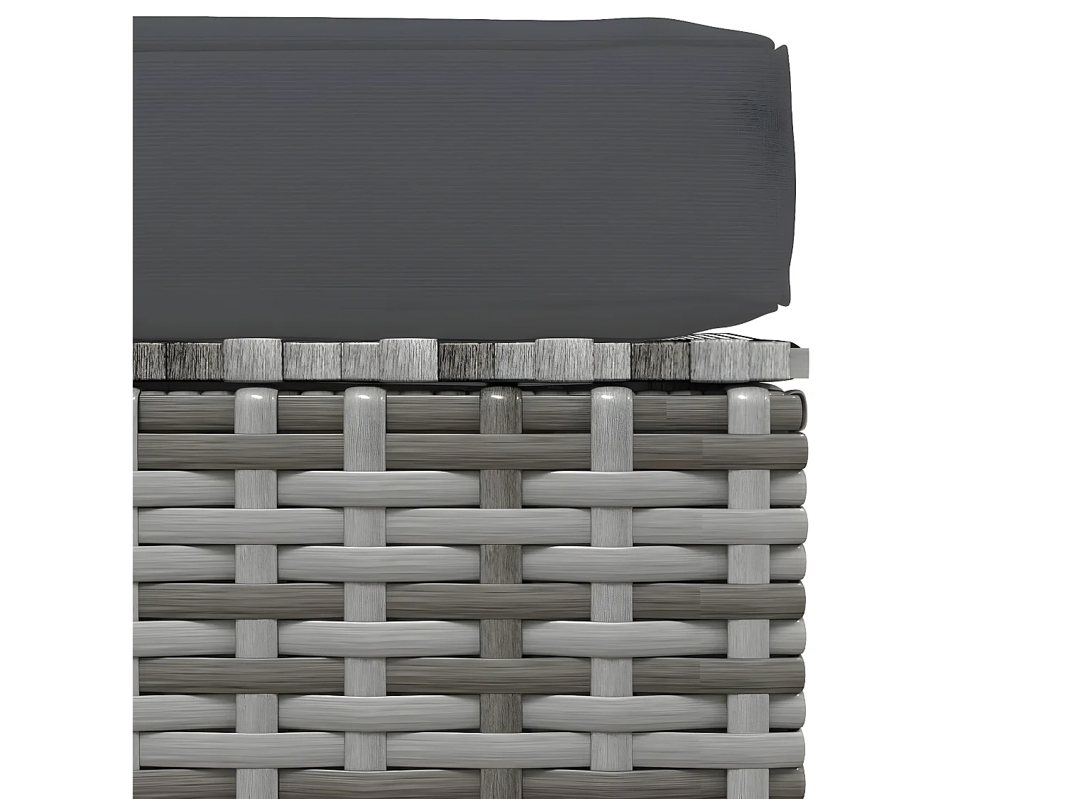 Tuinvoetenbank met kussen 70x70x30 cm poly rattan grijs NL312499