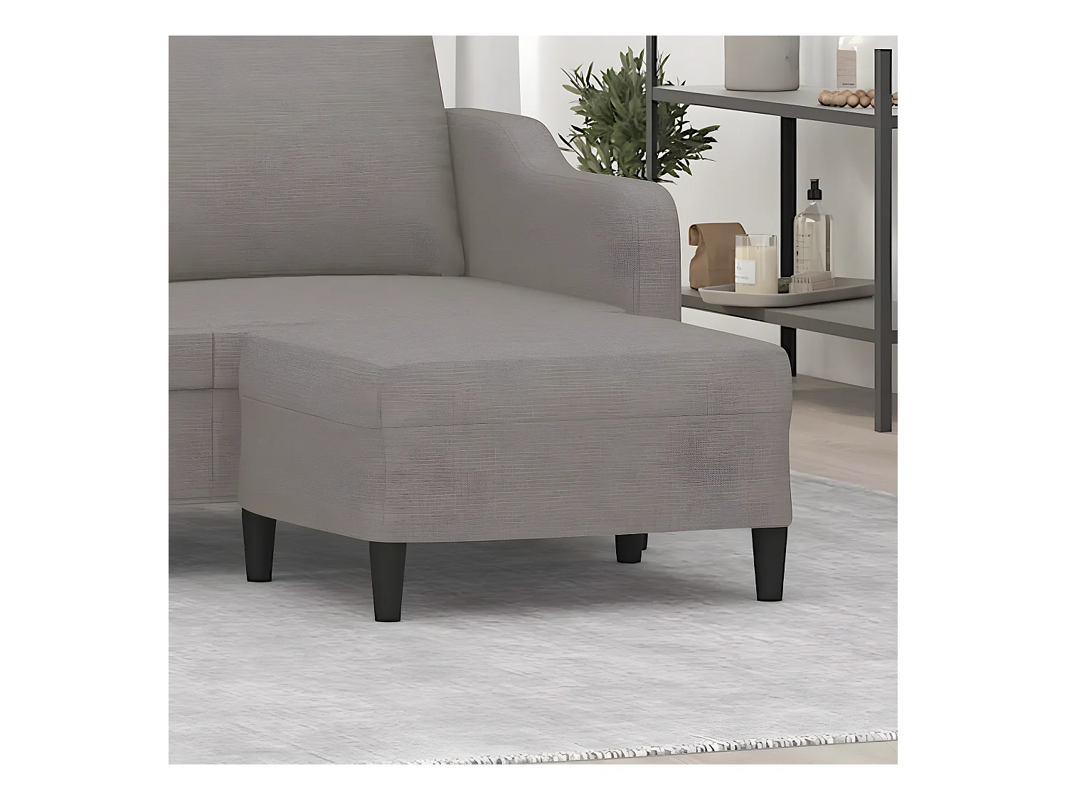 Reposapiés de tela gris taupe 70x55x41 cm ES590336