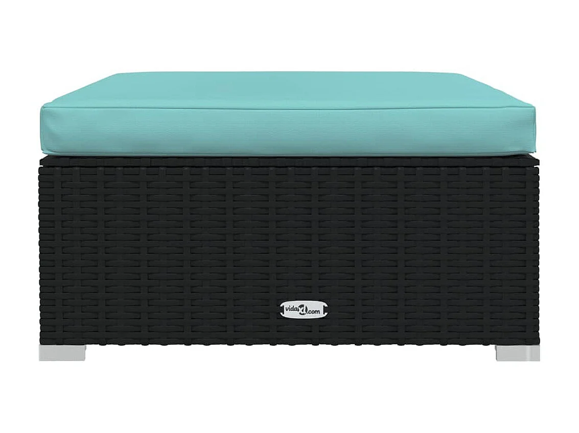 Canapé de jardin et coussin Noir 70x70x30cm Résine tressée LQF49824