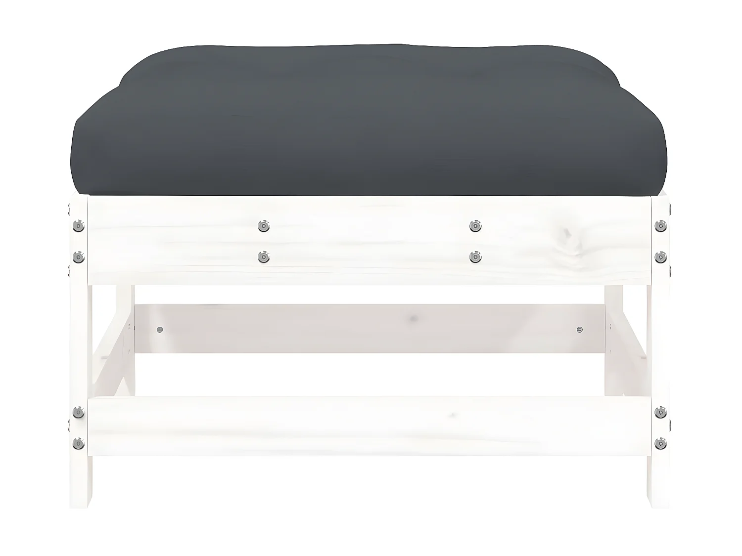 Reposapiéss de jardín con cojines 2 uds madera maciza pino blanco ES32425