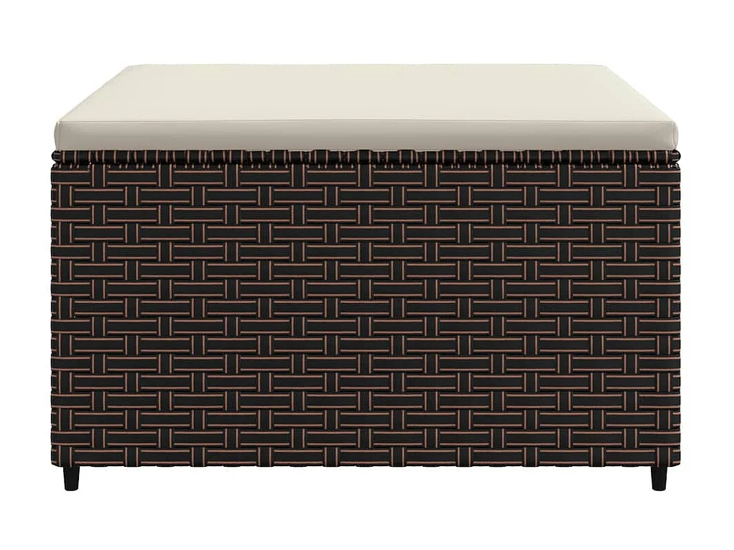 Canapé de jardin avec coussin marron résine tressée LQF88727