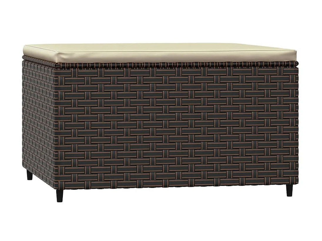 Canapé de jardin avec coussin marron résine tressée LQF88727