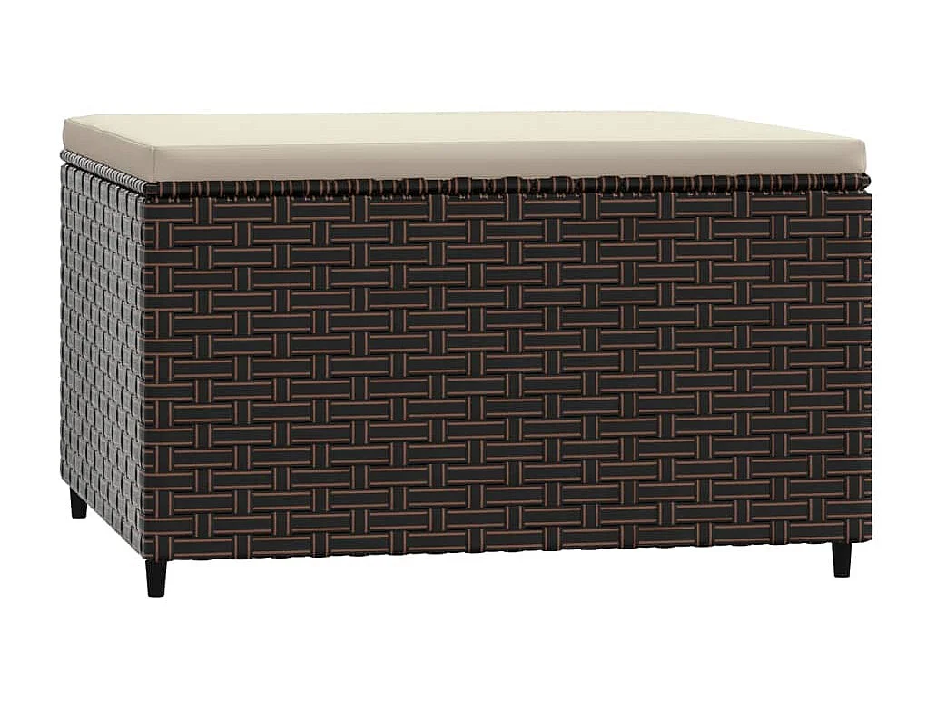 Canapé de jardin avec coussin marron résine tressée LQF88727