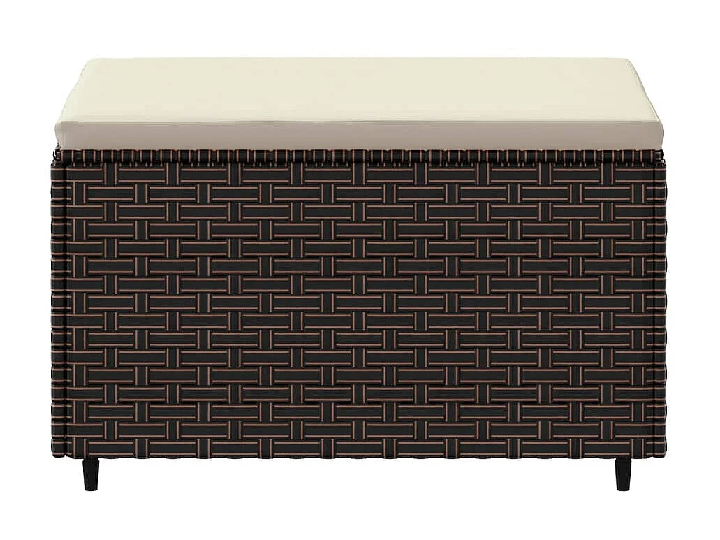 Canapé de jardin avec coussin marron résine tressée LQF88727