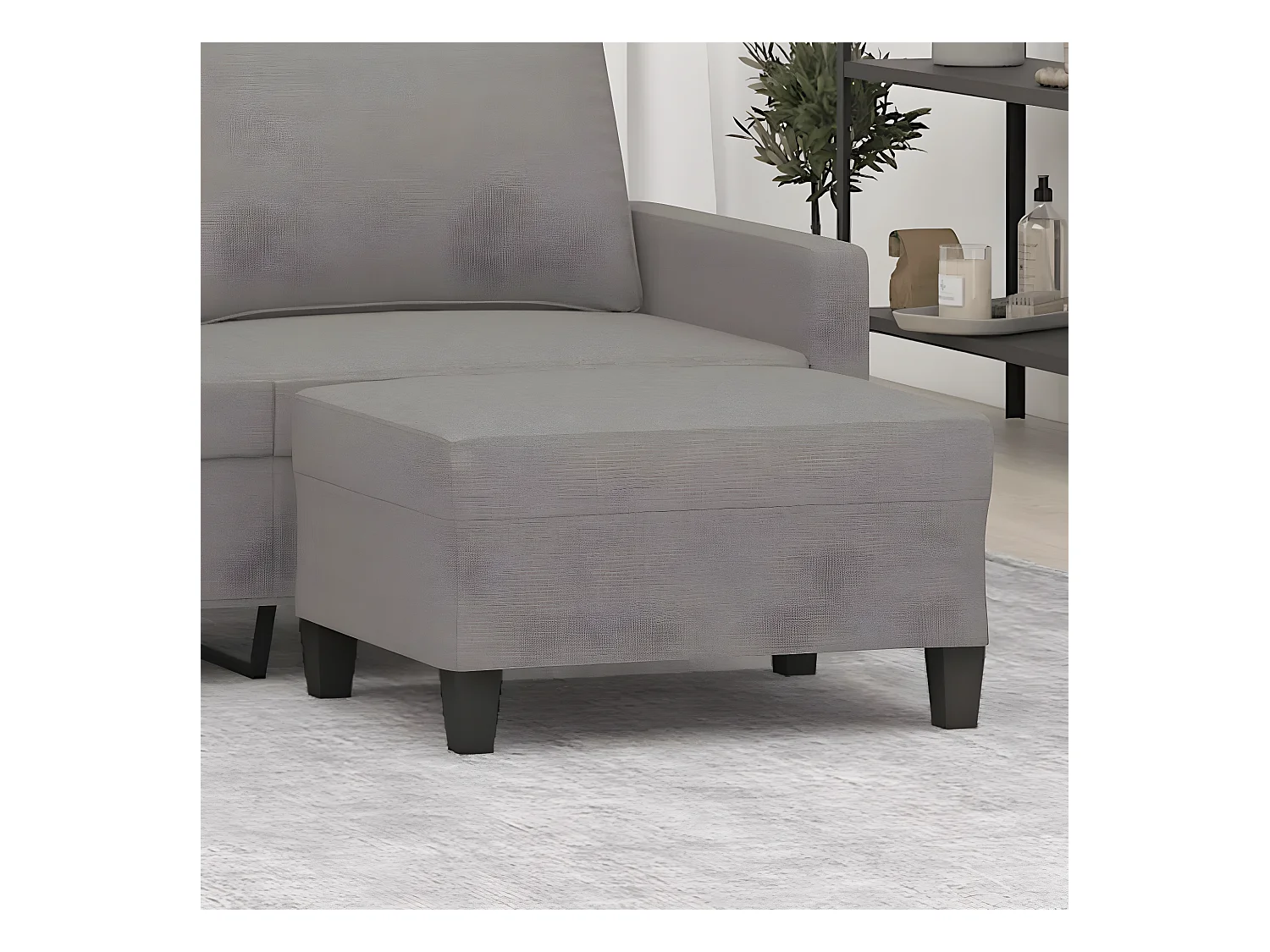 Reposapiés de tela gris taupe 70x55x41 cm ES439326