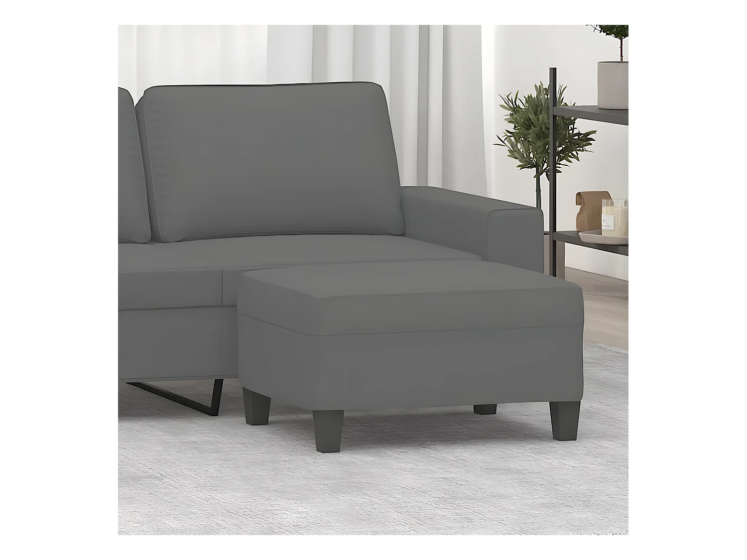 Repose-pied Gris foncé 70x55x41 cm Tissu microfibre LQF18590