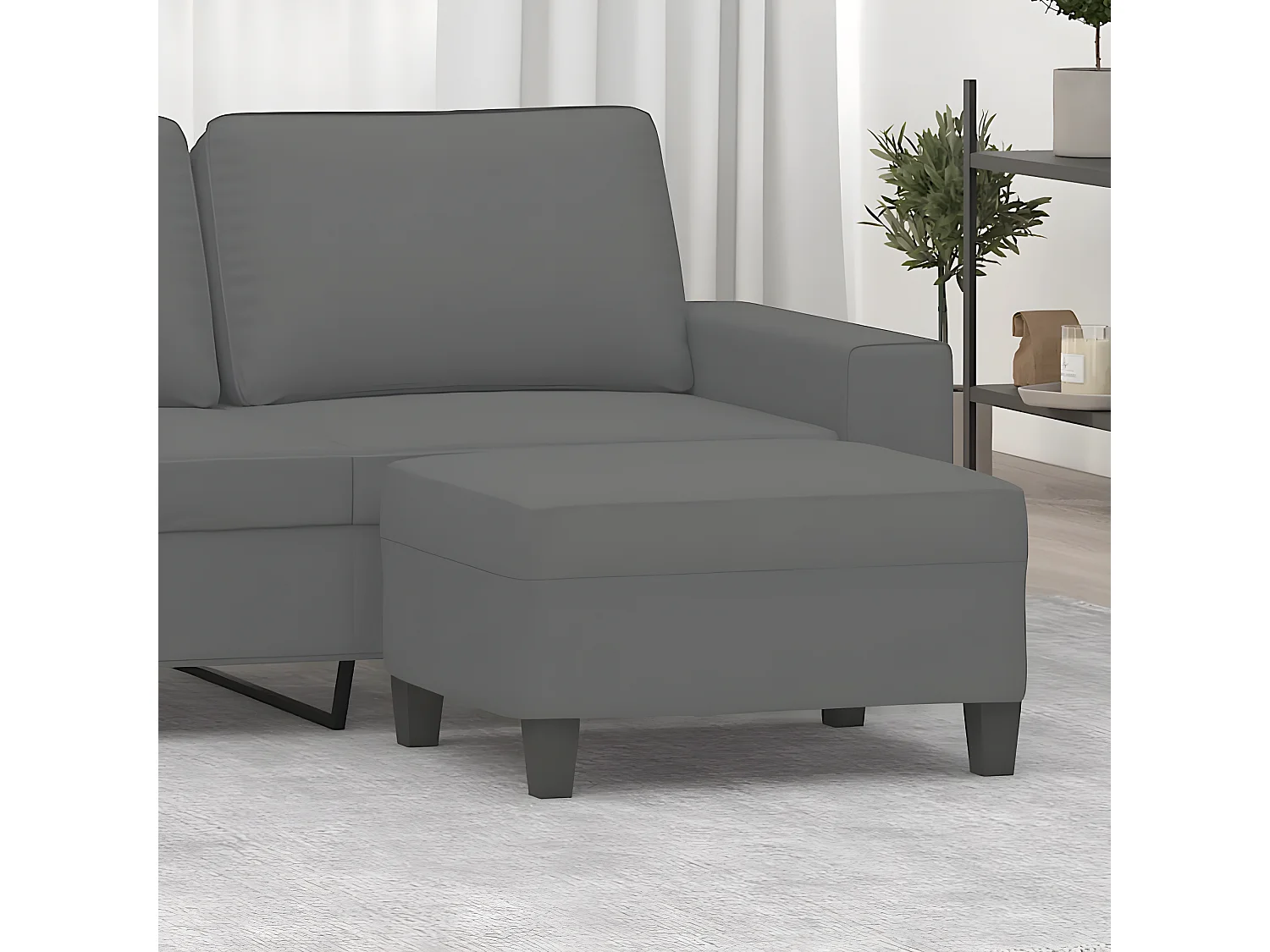 Repose-pied Gris foncé 70x55x41 cm Tissu microfibre LQF18590