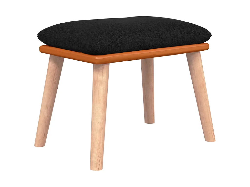 Apoio de pés 45x29,5x35 cm tecido/couro artificial preto PT783662