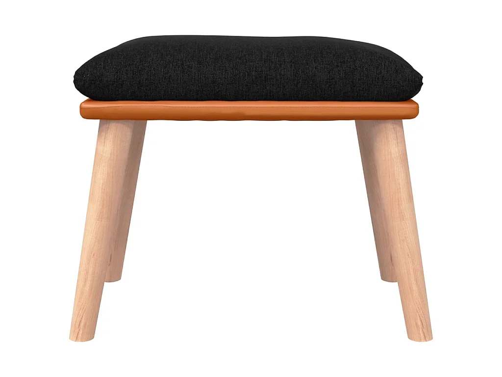 Apoio de pés 45x29,5x35 cm tecido/couro artificial preto PT783662