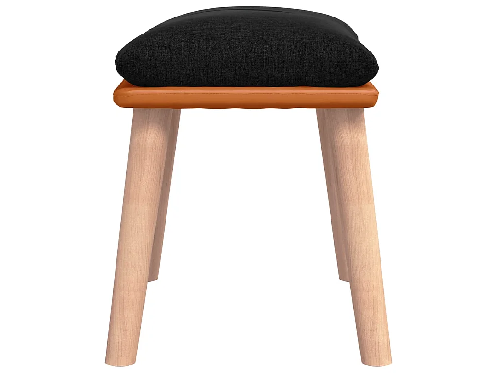 Apoio de pés 45x29,5x35 cm tecido/couro artificial preto PT783662