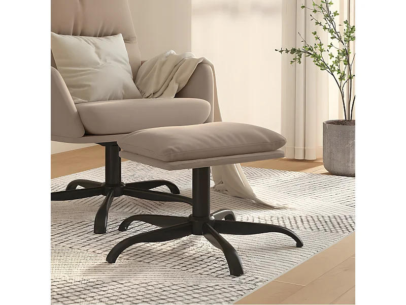 Repose-pied Gris clair 60x60x36 cm Tissu microfibre LQF56963