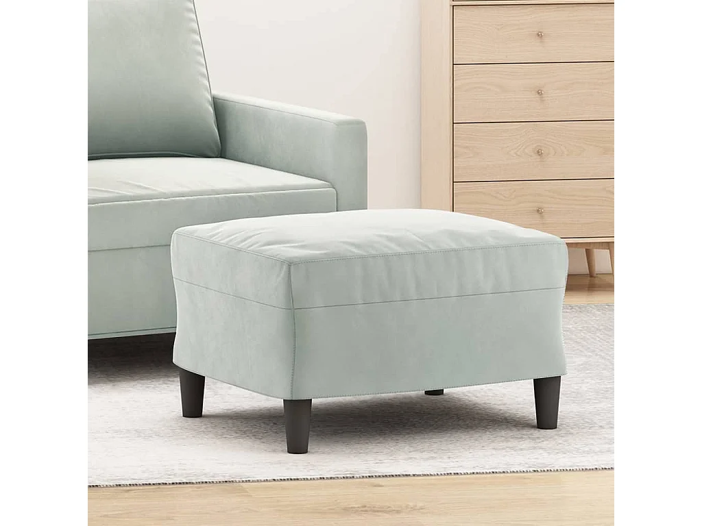 Repose-pied Gris clair 60x50x41 cm Velours LQF78849