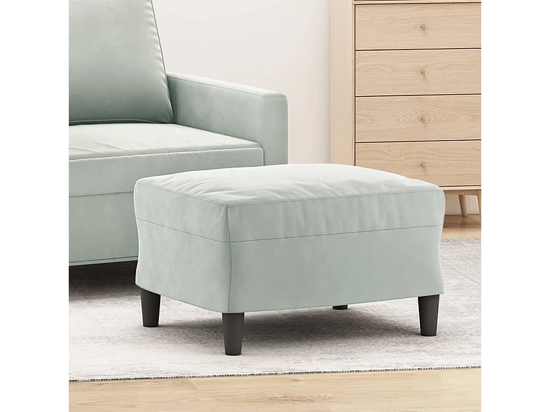 Repose-pied Gris clair 60x50x41 cm Velours LQF78849